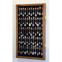 40 Larger Spoon Display Case Cabinet Wall Mount Rack Holder 98% UV - Lockable   232354701905